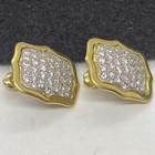 Vintage Pave Diamond 2.0 TCW 14k Yellow Gold Pierced Earrings — photo 5