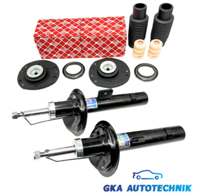 2x GASDRUCK STOSSDÄMPFER + STAUBSCHUTZ + FEBI DOMLAGER VORNE FÜR PEUGEOT 206