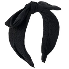  Bow Headband for Women Girls Black Wide Headband Non Slip Bow Knot Hairband 