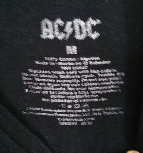 AC/DC Black And Black T-shirts Size Medium VG-EX Condition 🆓 Shipping - Picture 4 of 4