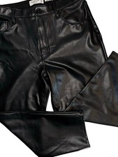 ABERCROMBIE  FITCH VEGAN LEATHER PANTS ULTRA HIGH RISE 32/14S SHORT 23" INSEAM
