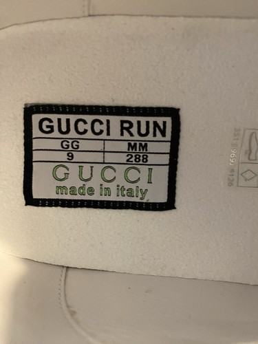 Gucci Run Logo Sneaker White Men’s Size UK 9 RRP £785 #I446 - Picture 6 of 10