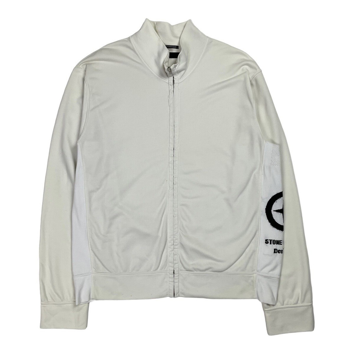 Stone Island Denims White Cream Full Zip Up Sweatshirt Jumper Size 