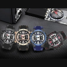 Luxury Men Digital Analog Watch Waterproof Military Sport Quartz Wrist Watches
