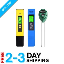 pH Meter TDS Meter Soil Tester Digital Kit 3 Pack Water Soil Quality Testing