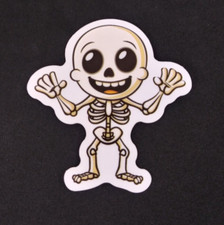 Happy Skeleton Creepy Cute Halloween Sticker 2.18" x 2" S 