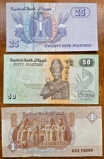 3 Pcs Egyptian Banknote Set World Paper Money Egypt Currency UNC 