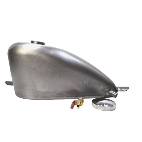 Handmade Modified Motorcycle Petrol Gas Fuel Tank W/ Cap Unpainted 7L Silver New - Picture 2 of 6