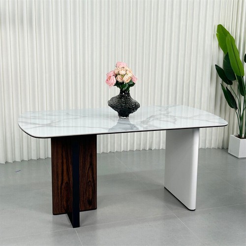 Rectangular Marble Dining Table Luxury Family Dinner Tables Kitchen Living Room - Picture 11 of 16