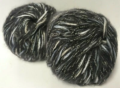 5 pelotes laine mohair et lurex/ Gris/ fantaisie / fabriqué en FRANCE - Photo 1/2