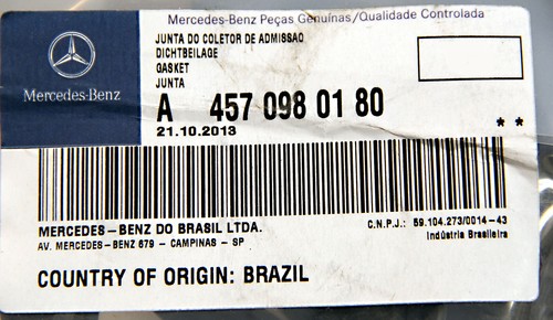 Sello de junta colector de admisión A4570980180 Detroit diésel fabricante de equipos originales Mercedes-Benz - Imagen 2 de 2