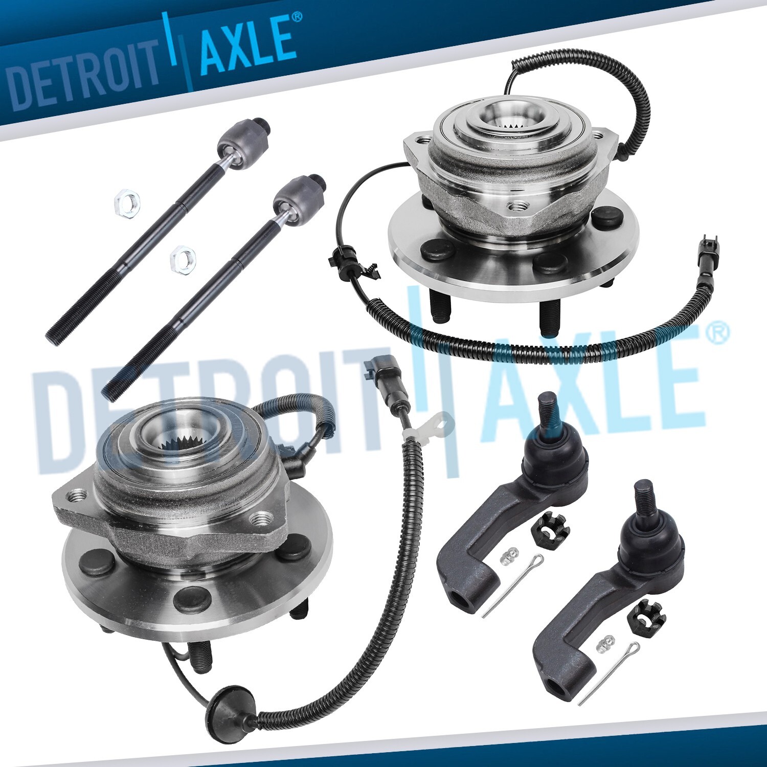 For 2002 2003 2004 Jeep Liberty Front Wheel Hub and Bearing Tie Rod End