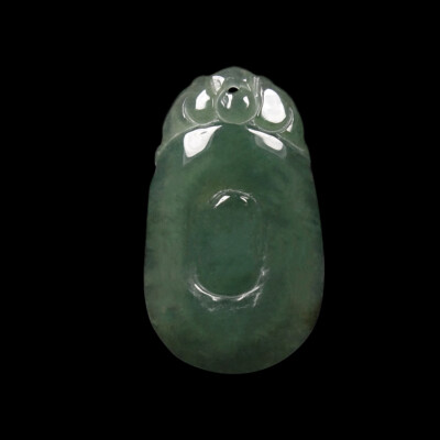 Certified Grade A 100% Natural Oil Green Jadeite Jade Pendant Hand-Carved 03359