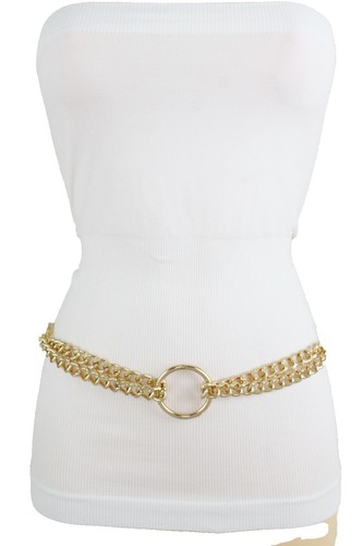 Ellen Tracy Chain Swag Belt Gold Tone Metal M L Chunky  display picture 3