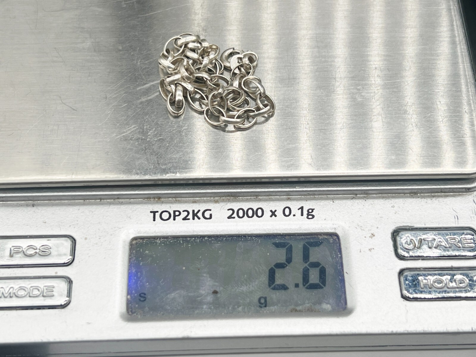 VINTAGE SOLID STERLING SILVER PAPER CHAIN STYLE L… - image 6