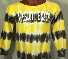Westcott Beach State Park New York Yellow Tie Dye Sweatshirt 100% Cotton Large