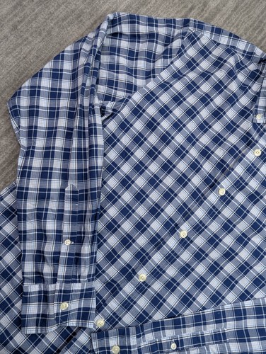 J. Press Trunk Club Shirt Men's Large Blue Plaid Cotton Button Down Long Sleeve - Picture 5 of 12