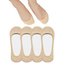 No Show Socks Women for Flats, Non Slip Invisible Low Cut 9-11 6 Pairs-gray