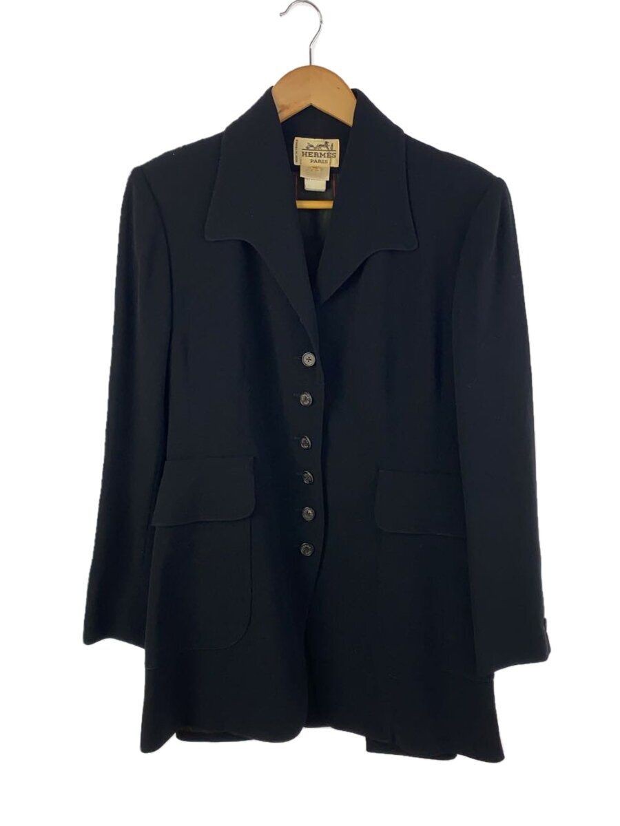 HERMES ALTRA GIACCA 40 LANA Nera Usata