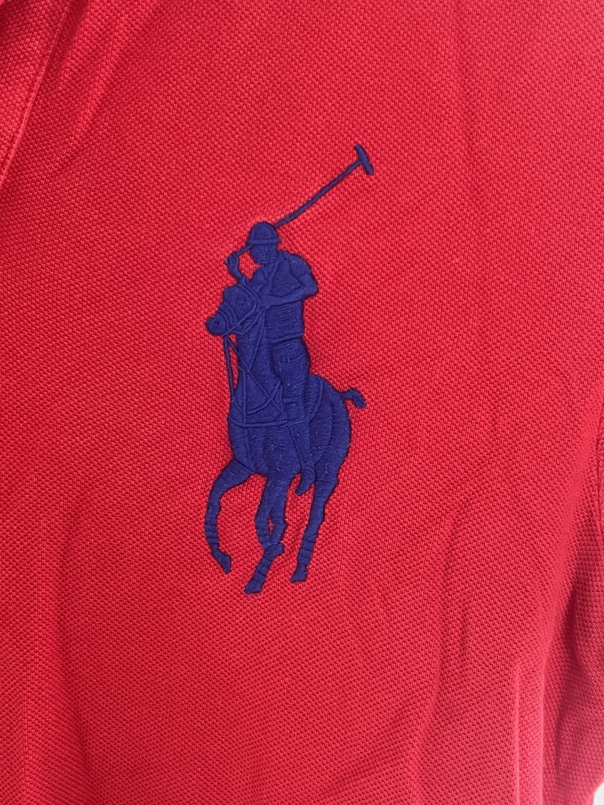 POLO RALPH LAUREN Logo Red Soft Cotton knit Polo Top  Size S thumbnail 4