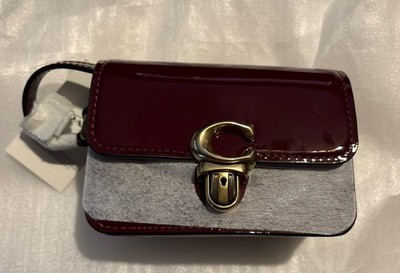 COACH Studio 12 Mini Patent  Leather Studio 12 Crossbody Bag in Wine Micro NEW