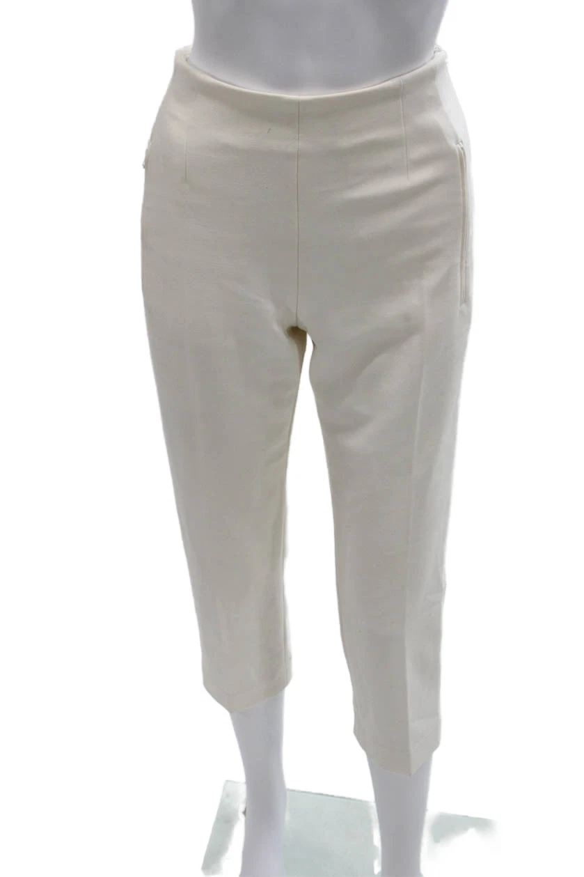 Club Monaco Womens Ivory Polyester Capri Pants Zip Size 0