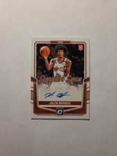 Jalen Bridges Phoenix Suns 2024-25 Donruss Optic Signature Series RC Auto
