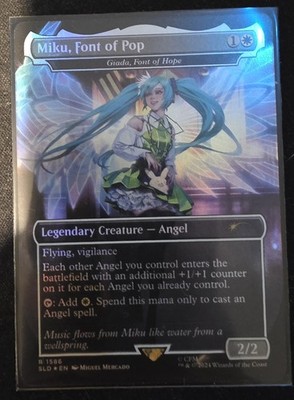 Wizards of the Coast Secret Lair Miku, Font of Pop 1586 Borderless Rainbow Foil