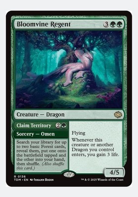 Bloomvine Regent (Foil) TDM Tarkir Dragonstorm MTG | Dragon Omen Ramp Rare | NM