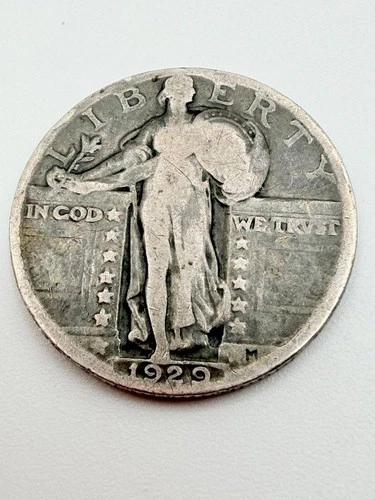 1929 Standing Liberty Quarter Dollar Silver Coin United States 90% Silver