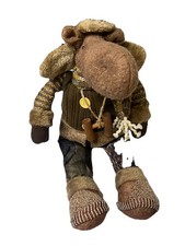 21" Christmas Standing Moose Plush Figurine Camo Holiday Lodge Decor
