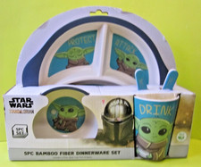 Disney Star Wars Mandalorian 5 Pc Bamboo Fiber Dinnerware Set Kids