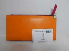 ili Genuine Leather Wallet #7174 Sunset Pinks & Oranges New RFID Blocking