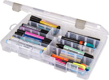 Large Solutions Box Clear Art  Craft Organizer with Dividers - Plastic Stora...