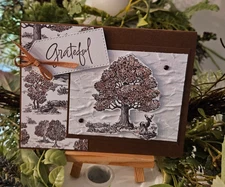 STAMPIN UP CARD KIT - TREE GRATEFUL CARD KIT MAKES 4 #LL-63