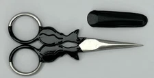 Dinky Dyes Designs Embroidery Scissors 4" Sitting Cat Design Chrome Finish