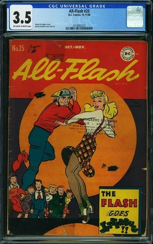 ALL FLASH COMICS #25 DC COMICS GOLDEN AGE 1946 CGC 3.5 GRADED!