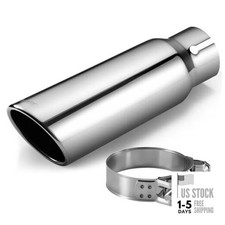 Exhaust Tip 3" Inlet, 3  Inlet 4  Outlet 12  Long Stainless Steel Polished