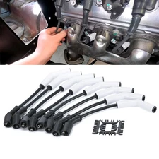 Ceramic Boot Spark Plug Wires Set For GM Chevy 4.8L 5.3L 6.0L LS3 LS7 LT , 9070C