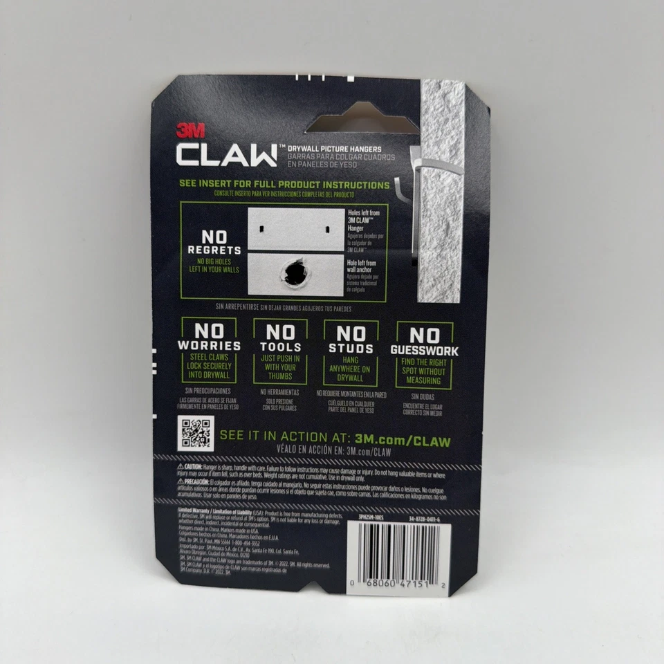 Percha para paneles de yeso 3M Garra 25 lb con marcadores puntuales paquete de 10 unidades 1 Foto 4 de 4