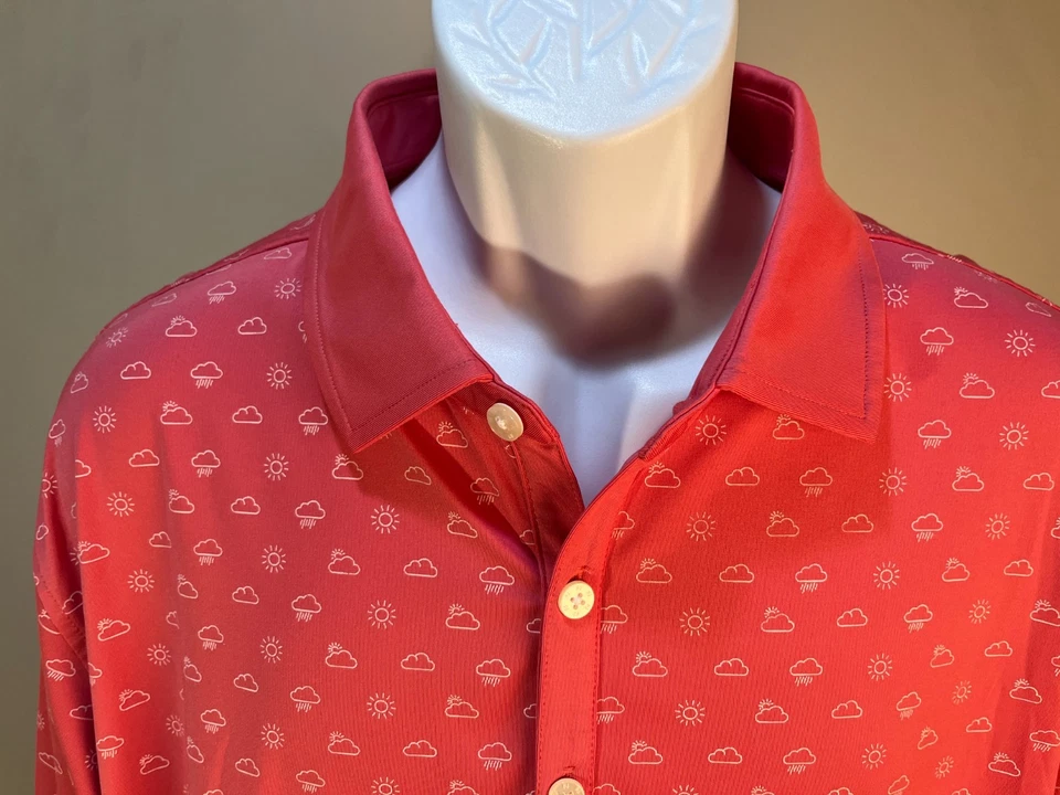 FootJoy FJ Men's pink & white rain or shine s/s golf polo shirt XL EUC - Image 4 of 4