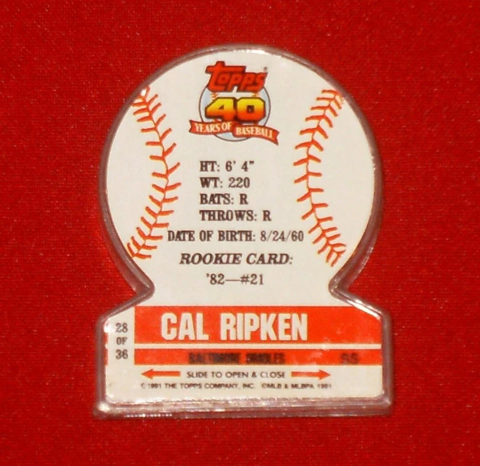 1991 Topps Superstar Standup Candy Collectible Clear Variation #28 Cal Ripken Jr - Image 2 of 2
