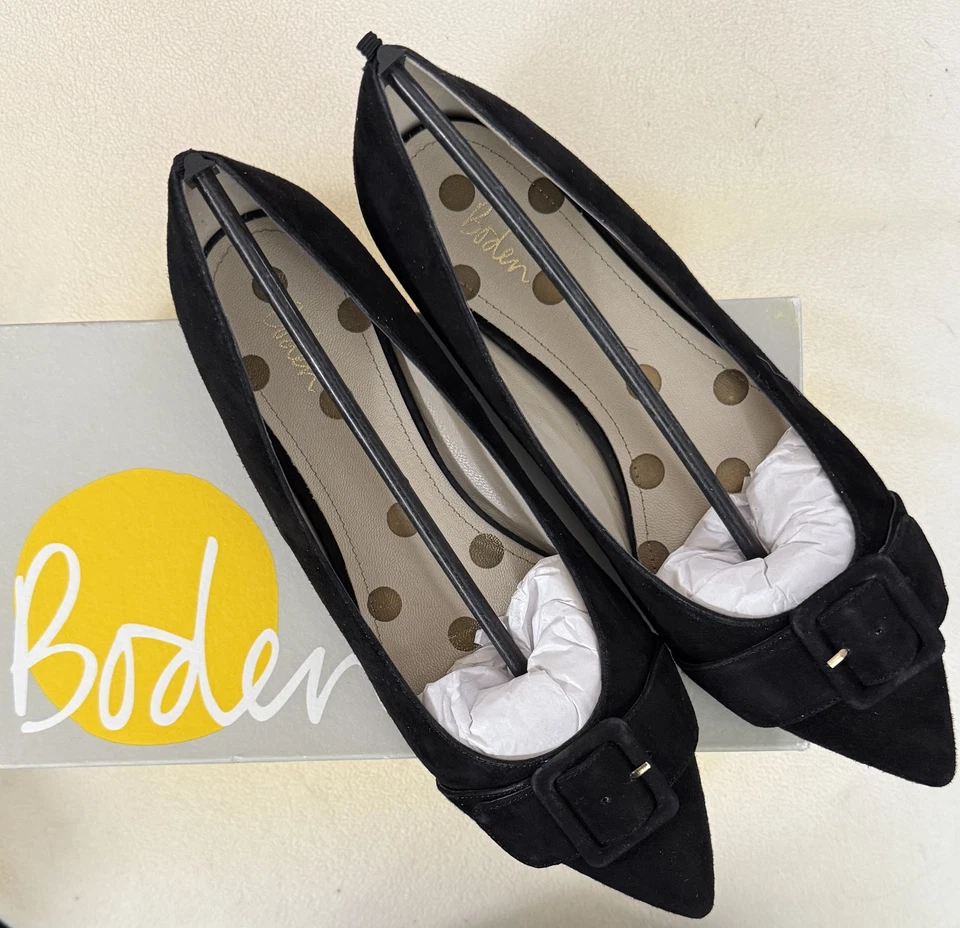 Boden Renee черный замшевый плоский платье туфли-EU41 A0522 - Изображение 4 из 4