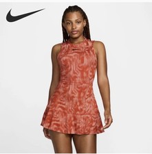 Nike Court Dri Fit Women's Large Summer Paris Slam Tennis Dress Orange Workout