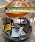 70's Bubble Glass Jar w/Plastic Orange Screw Bubble Lid w/60+ Vintage MatchBooks — photo 10