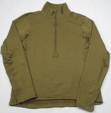 Beyond Clothing Mens Large Brown Pullover Military Outdoor 1/2 Zip Polartec