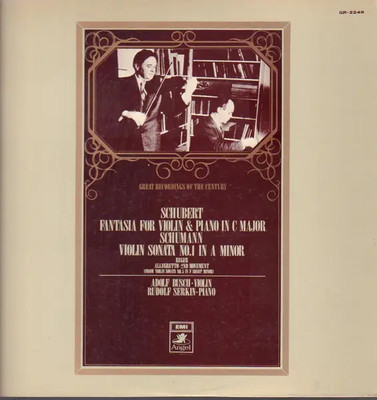 LP Schubert / Schumann Fantasia für Violin & Piano In C Major / Violin Sonata N