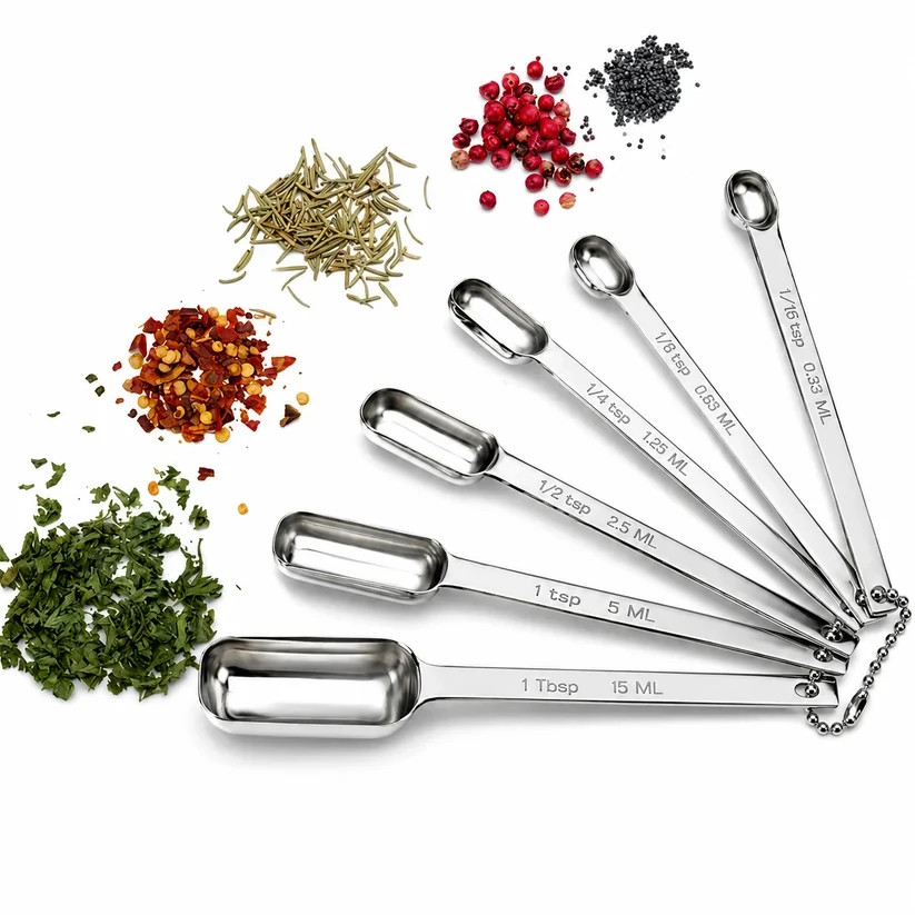 Stainless Steel Spice Measuring Spoons Set of 6