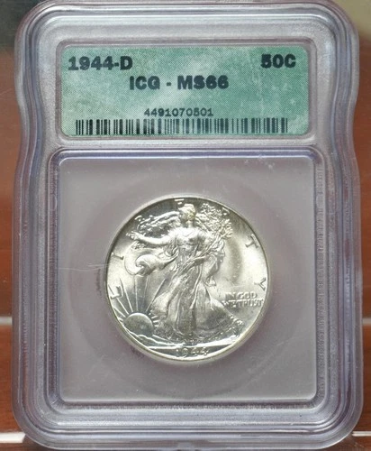 1944-D WALKING LIBERTY HALF DOLLAR ICG MS65 070801