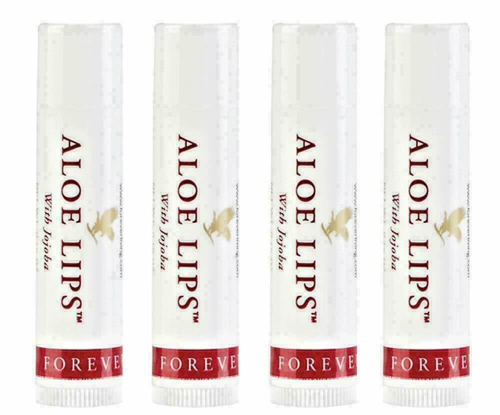 Lot De 4 Baumes à Lèvres FOREVER ALOE LIPS - À L'aloe Vera Et Jojoba - Neuf Péremption 11/2028